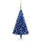 Künstlicher Weihnachtsbaum mit LEDs & Kugeln Blau 120 cm PVC Künstlicher Weihnachtsbaum mit LEDs & Kugeln Blau 120 cm PVC