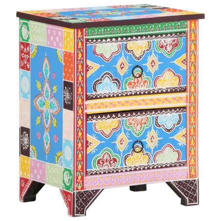 vidaXL Nachttisch Handbemalt 40x30x50 cm Mango Massivholz 