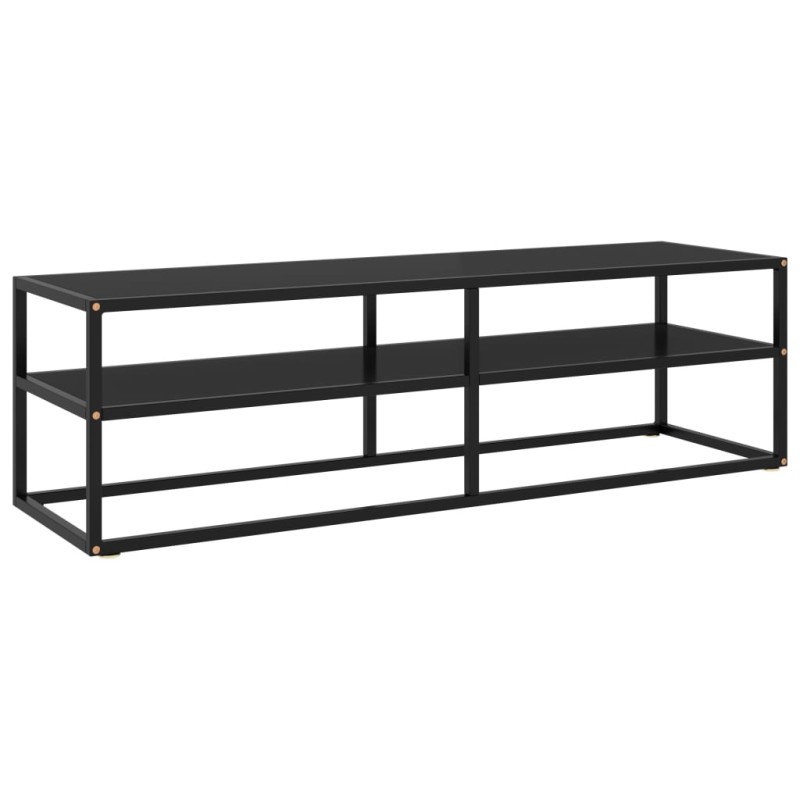 vidaXL TV-Schrank Schwarz mit Schwarzem Hartglas 140x40x40 cm vidaXL TV-Schrank Schwarz mit Schwarzem Hartglas 140x40x40 cm