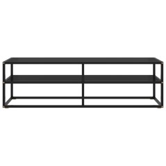 vidaXL TV-Schrank Schwarz mit Schwarzem Hartglas 140x40x40 cm
