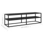 vidaXL TV-Schrank Schwarz mit Schwarzem Hartglas 140x40x40 cm vidaXL TV-Schrank Schwarz mit Schwarzem Hartglas 140x40x40 cm