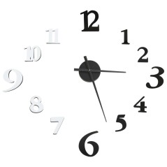 vidaXL 3D-Wanduhr Modernes Design Schwarz und Weiß 100 cm XXL