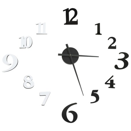 vidaXL 3D-Wanduhr Modernes Design Schwarz und Weiß 100 cm XXL
