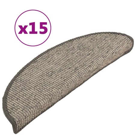 vidaXL Selbstklebende Treppenmatten 15 Stk. 56x17x3 cm Beige und Grau