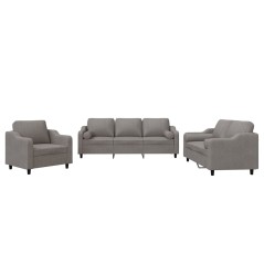 vidaXL 3-tlg. Sofagarnitur mit Kissen Taupe Stoff