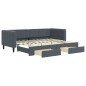 vidaXL Tagesbett Ausziehbar mit Schubladen Dunkelgrau 80x200 cm Samt vidaXL Tagesbett Ausziehbar mit Schubladen Dunkelgrau 80x200 cm Samt