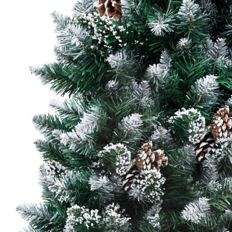 Künstlicher Weihnachtsbaum mit LEDs & Kugeln & Zapfen 150 cm