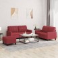 vidaXL 3-tlg. Sofagarnitur mit Kissen Weinrot Kunstleder vidaXL 3-tlg. Sofagarnitur mit Kissen Weinrot Kunstleder
