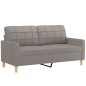 vidaXL 3-tlg. Sofagarnitur mit Kissen Taupe Stoff vidaXL 3-tlg. Sofagarnitur mit Kissen Taupe Stoff