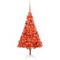 Künstlicher Weihnachtsbaum mit LEDs & Kugeln Rot 150 cm PVC Künstlicher Weihnachtsbaum mit LEDs & Kugeln Rot 150 cm PVC