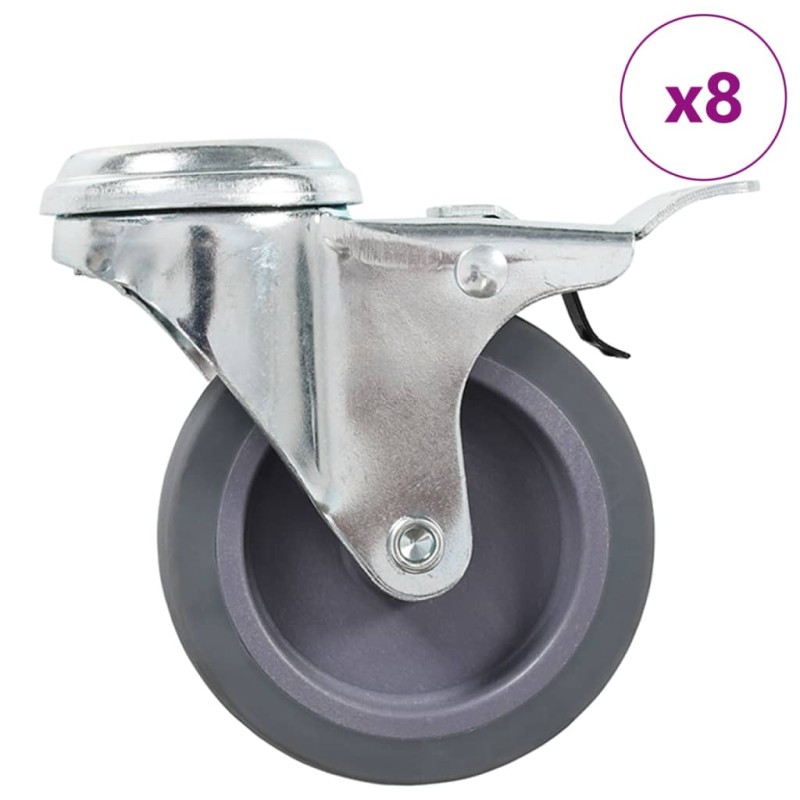 vidaXL 8 Stk. Lenkrollen mit Rückenloch 75 mm vidaXL 8 Stk. Lenkrollen mit Rückenloch 75 mm