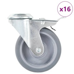 vidaXL 16 Stk. Lenkrollen mit Rückenloch 100 mm 