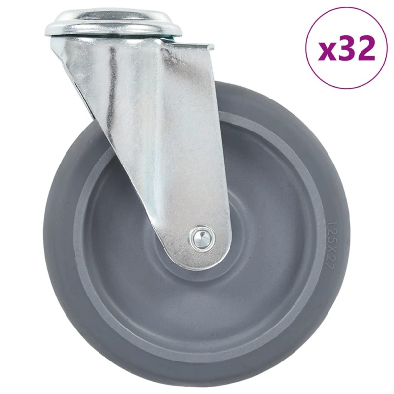 vidaXL 32 Stk. Lenkrollen mit Bolzenloch 125 mm vidaXL 32 Stk. Lenkrollen mit Bolzenloch 125 mm