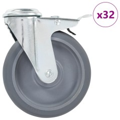 vidaXL 32 Stk. Lenkrollen mit Rückenloch 125 mm 
