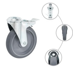 vidaXL 32 Stk. Lenkrollen mit Rückenloch 125 mm 