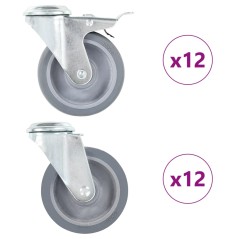vidaXL 24 Stk. Lenkrollen mit Rückenloch 100 mm
