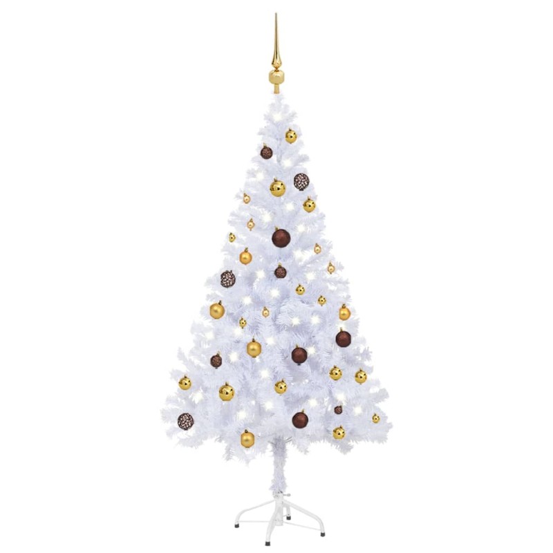 Künstlicher Weihnachtsbaum mit LEDs & Kugeln 150 cm 380 Zweige Künstlicher Weihnachtsbaum mit LEDs & Kugeln 150 cm 380 Zweige