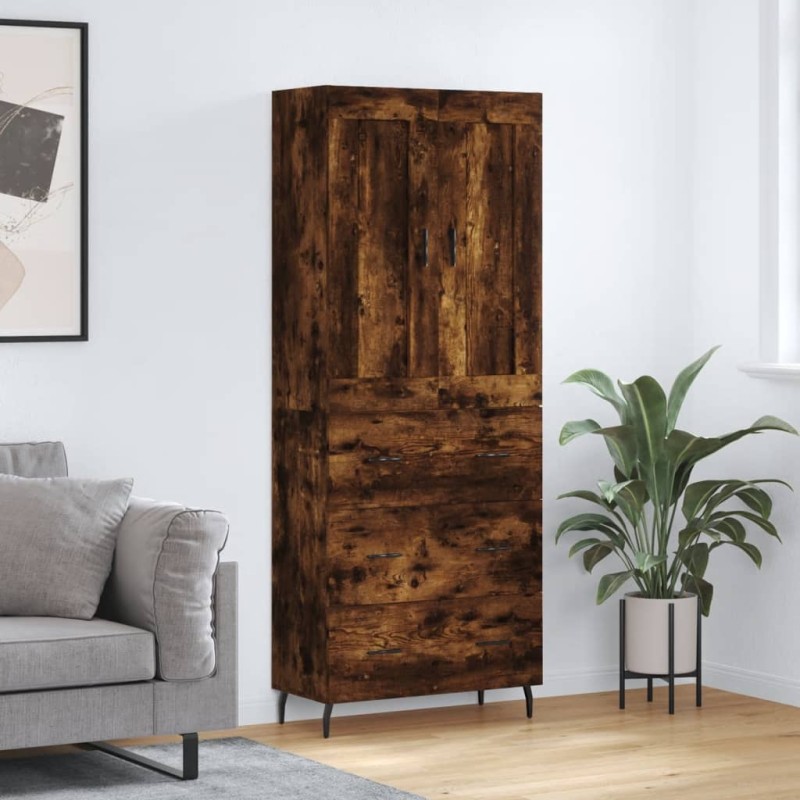 Highboard Räuchereiche 69,5x34x180 cm Holzwerkstoff Highboard Räuchereiche 69,5x34x180 cm Holzwerkstoff