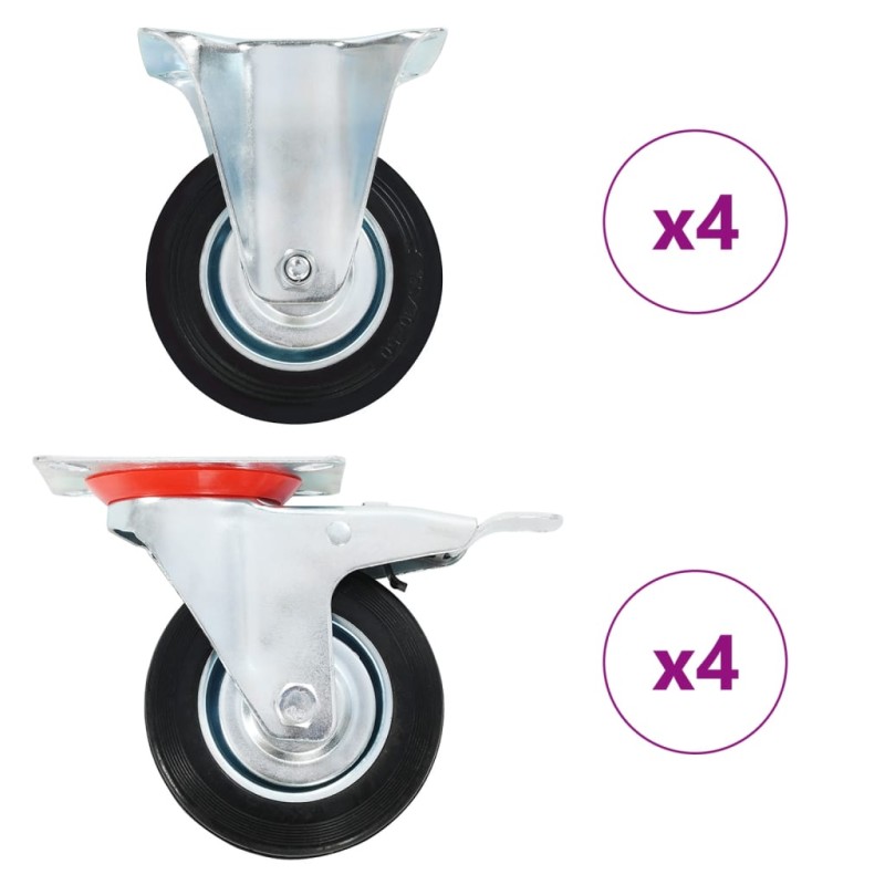 vidaXL 8 Stk. Rollen 100 mm vidaXL 8 Stk. Rollen 100 mm