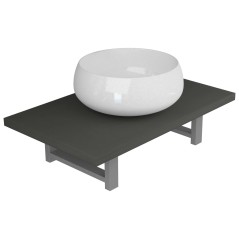 vidaXL 2-tlg. Badmöbel-Set Keramik Grau