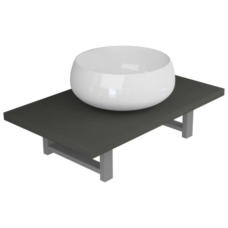 vidaXL 2-tlg. Badmöbel-Set Keramik Grau