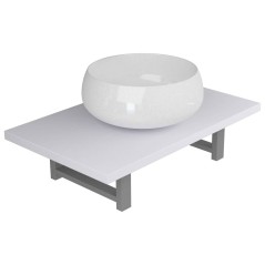 vidaXL 2-tlg. Badmöbel-Set Keramik Weiß