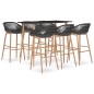 vidaXL 7-tlg. Bar-Set Schwarz und Grau vidaXL 7-tlg. Bar-Set Schwarz und Grau
