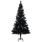 Künstlicher Weihnachtsbaum mit LEDs & Kugeln Schwarz 150 cm PVC Künstlicher Weihnachtsbaum mit LEDs & Kugeln Schwarz 150 cm PVC