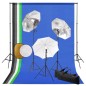 vidaXL Fotostudio-Set mit Leuchten, Schirmen, Hintergrund, Reflektor vidaXL Fotostudio-Set mit Leuchten, Schirmen, Hintergrund, Reflektor
