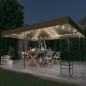 vidaXL Pavillon mit LED-Lichterkette 3x4 m Taupe vidaXL Pavillon mit LED-Lichterkette 3x4 m Taupe