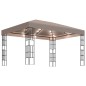 vidaXL Pavillon mit LED-Lichterkette 4x3 m Taupe vidaXL Pavillon mit LED-Lichterkette 4x3 m Taupe