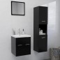 vidaXL Badmöbel-Set Schwarz Holzwerkstoff vidaXL Badmöbel-Set Schwarz Holzwerkstoff