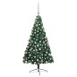 vidaXL Künstlicher Halb-Weihnachtsbaum Beleuchtung Kugeln Grün 240 cm vidaXL Künstlicher Halb-Weihnachtsbaum Beleuchtung Kugeln Grün 240 cm