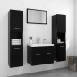 vidaXL Badmöbel-Set Schwarz Holzwerkstoff vidaXL Badmöbel-Set Schwarz Holzwerkstoff