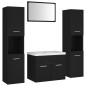 vidaXL Badmöbel-Set Schwarz Holzwerkstoff vidaXL Badmöbel-Set Schwarz Holzwerkstoff