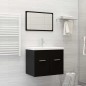 vidaXL Badmöbel-Set Schwarz Holzwerkstoff vidaXL Badmöbel-Set Schwarz Holzwerkstoff