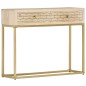 vidaXL Konsolentisch Golden 90 × 30 × 75 cm Massivholz Mango vidaXL Konsolentisch Golden 90 × 30 × 75 cm Massivholz Mango