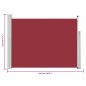 vidaXL Ausziehbare Seitenmarkise 120×500 cm Rot vidaXL Ausziehbare Seitenmarkise 120×500 cm Rot