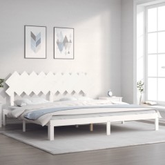 vidaXL Massivholzbett ohne Matratze Weiß 200x200 cm Kiefernholz
