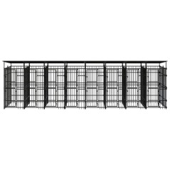 vidaXL Outdoor-Hundezwinger mit Dach Stahl 14,75 m² 