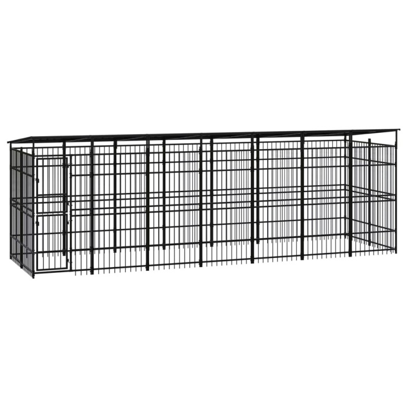 vidaXL Outdoor-Hundezwinger mit Dach Stahl 12,9 m² vidaXL Outdoor-Hundezwinger mit Dach Stahl 12,9 m²