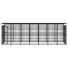 vidaXL Outdoor-Hundezwinger mit Dach Stahl 12,9 m² 