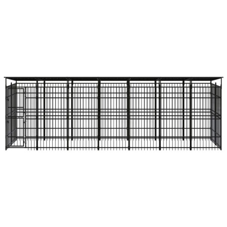 vidaXL Outdoor-Hundezwinger mit Dach Stahl 12,9 m² 