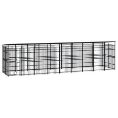 vidaXL Outdoor-Hundezwinger mit Dach Stahl 16,59 m² 