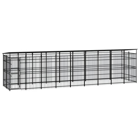 vidaXL Outdoor-Hundezwinger mit Dach Stahl 16,59 m² 