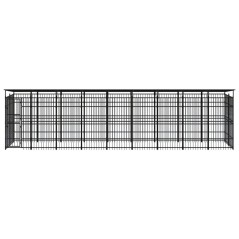 vidaXL Outdoor-Hundezwinger mit Dach Stahl 16,59 m² 