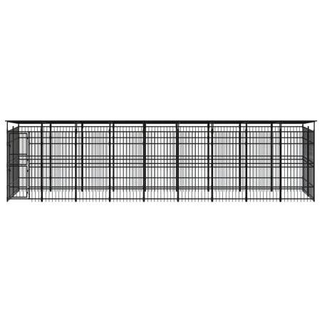 vidaXL Outdoor-Hundezwinger mit Dach Stahl 16,59 m² 