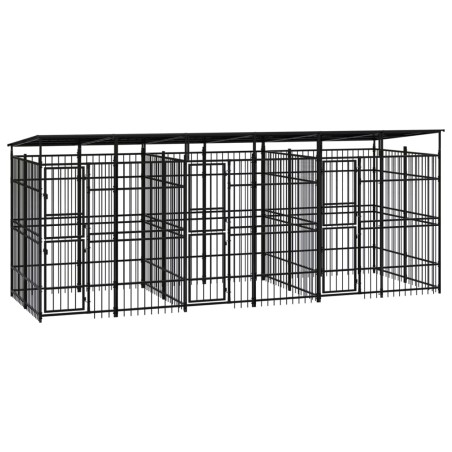 vidaXL Outdoor-Hundezwinger mit Dach Stahl 11,06 m² 