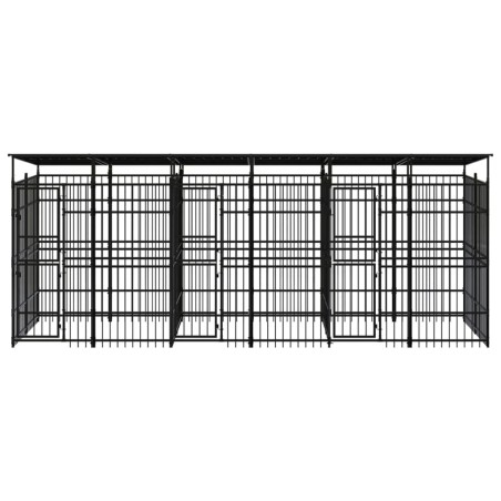 vidaXL Outdoor-Hundezwinger mit Dach Stahl 11,06 m² 
