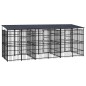 vidaXL Outdoor-Hundezwinger mit Dach Stahl 11,06 m² vidaXL Outdoor-Hundezwinger mit Dach Stahl 11,06 m²